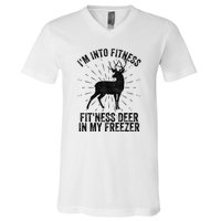 Im Into Fitness Fitness Deer In My Freezer V-Neck T-Shirt