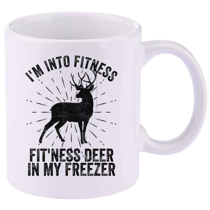 Im Into Fitness Fitness Deer In My Freezer 11oz C Handle Ceramic Mug