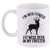 Im Into Fitness Fitness Deer In My Freezer 11oz C Handle Ceramic Mug