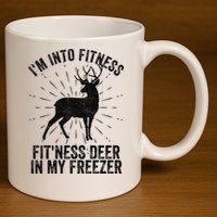 Im Into Fitness Fitness Deer In My Freezer 11oz C Handle Ceramic Mug