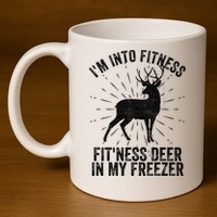 Im Into Fitness Fitness Deer In My Freezer 11oz C Handle Ceramic Mug