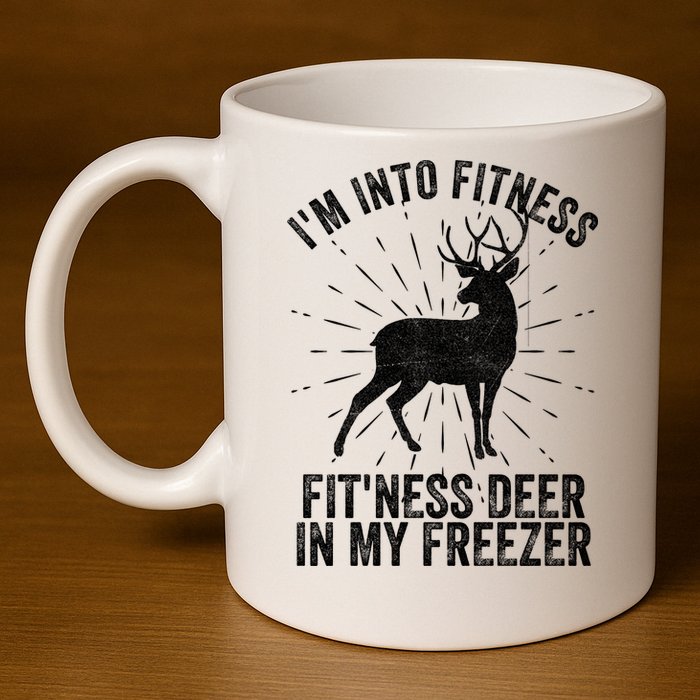 Im Into Fitness Fitness Deer In My Freezer 11oz C Handle Ceramic Mug