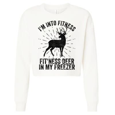 Im Into Fitness Fitness Deer In My Freezer Cropped Pullover Crew