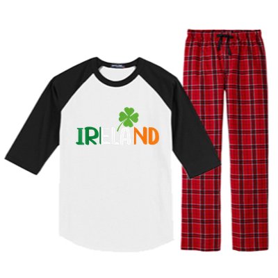 Ireland Irish Flag St Patrick's Day Travel Vacation Europe Raglan Sleeve Pajama Set