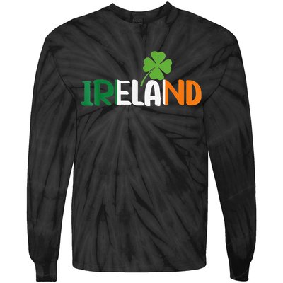 Ireland Irish Flag St Patrick's Day Travel Vacation Europe Tie-Dye Long Sleeve Shirt