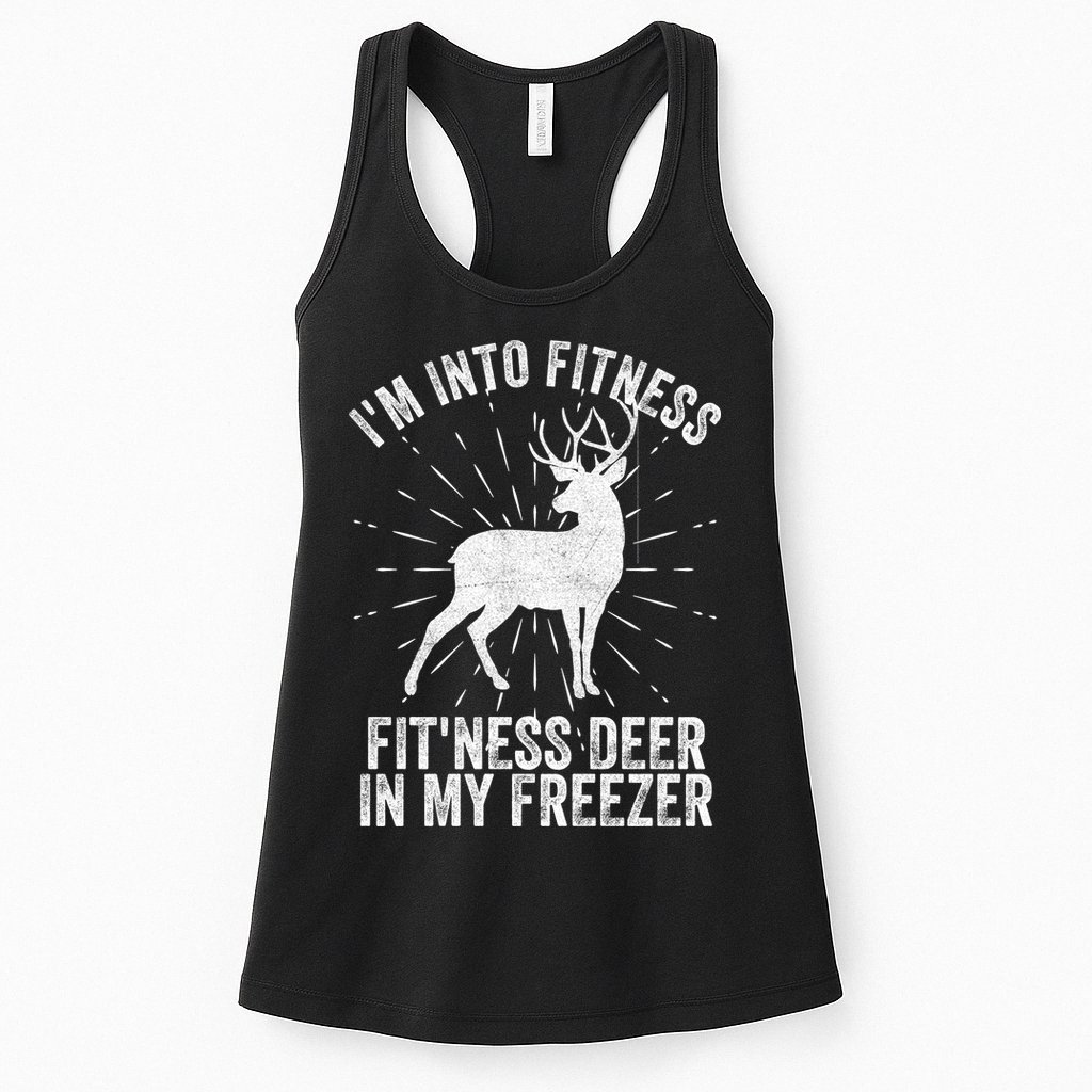 Im Into Fitness Fitness Deer In My Freezer Womens Tank Top