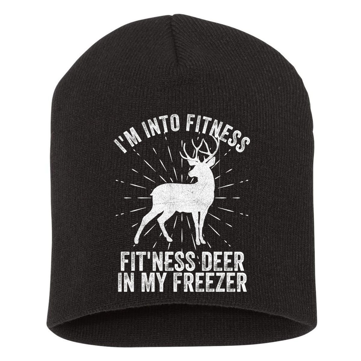 Im Into Fitness Fitness Deer In My Freezer Short Acrylic Beanie