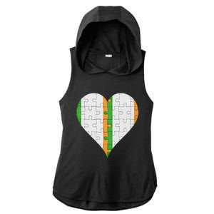 Irish Irish Flag Heart Gift Ladies PosiCharge Tri-Blend Wicking Draft Hoodie Tank