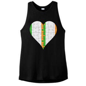 Irish Irish Flag Heart Gift Ladies PosiCharge Tri-Blend Wicking Tank