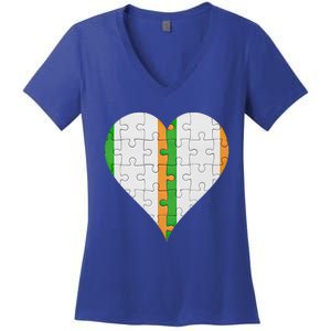 Irish Irish Flag Heart Gift Women's V-Neck T-Shirt