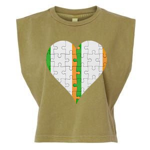 Irish Irish Flag Heart Gift Garment-Dyed Women's Muscle Tee