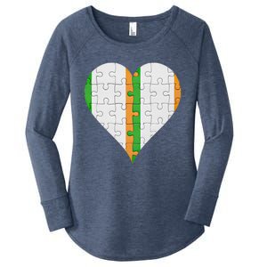 Irish Irish Flag Heart Gift Women's Perfect Tri Tunic Long Sleeve Shirt