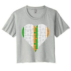 Irish Irish Flag Heart Gift Women's Crop Top Tee