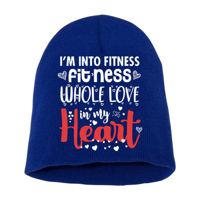 Im Into Fitness Fitness Whole Love In My Heart Valentine Gift Short Acrylic Beanie