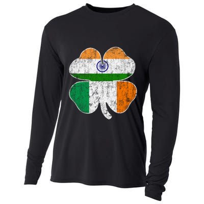 India Ireland Flag Namaste Vintage Shamrock St Patricks Day Funny Gift Cooling Performance Long Sleeve Crew