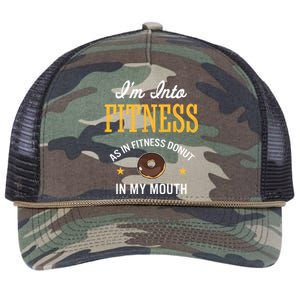 Im Into Fitness Funny Chocolate Glazed Donut Lover Great Gift Retro Rope Trucker Hat Cap