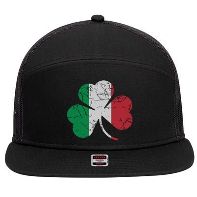 Irish Italian Flag Shamrock St Patricks Day Italy Men Women 7 Panel Mesh Trucker Snapback Hat