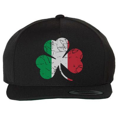 Irish Italian Flag Shamrock St Patricks Day Italy Men Women Wool Snapback Cap