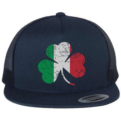 Irish Italian Flag Shamrock St Patricks Day Italy Men Women Flat Bill Trucker Hat