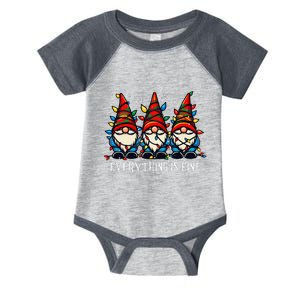 It Is Fine Everything Fine Xmas Lights Gnome Christmas Infant Baby Jersey Bodysuit