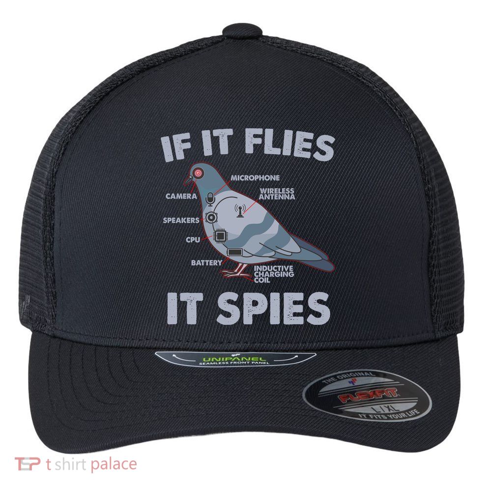 If It Flies It Spies Flexfit Unipanel Trucker Cap