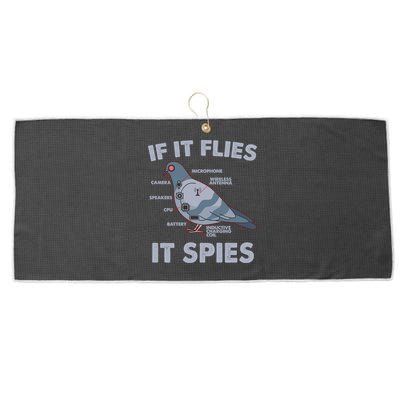 If It Flies It Spies Large Microfiber Waffle Golf Towel