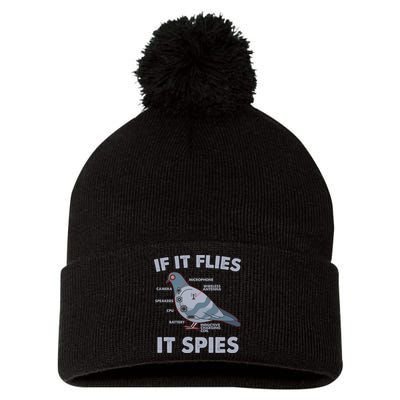 If It Flies It Spies Pom Pom 12in Knit Beanie