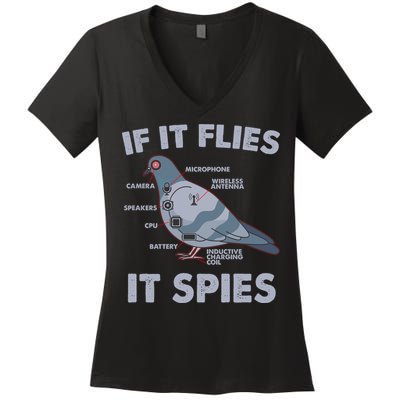 If It Flies It Spies Women's V-Neck T-Shirt