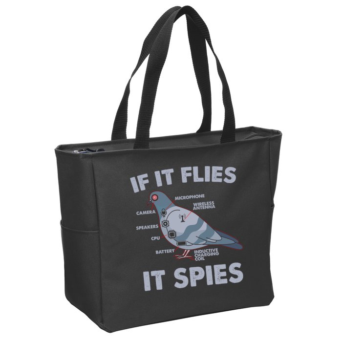 If It Flies It Spies Zip Tote Bag