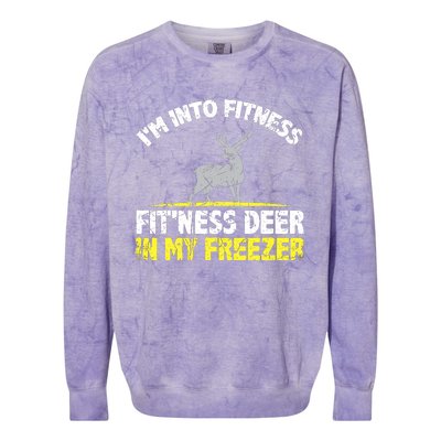 IM Into Fitness Fitting This Deer In My Freezer Funny Colorblast Crewneck Sweatshirt