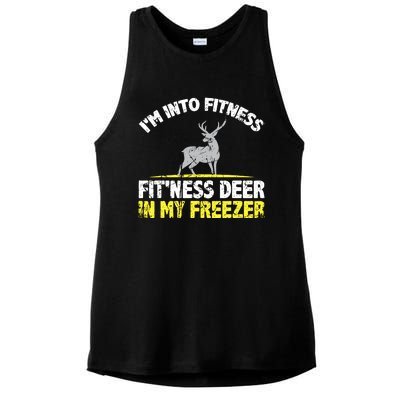 IM Into Fitness Fitting This Deer In My Freezer Funny Ladies PosiCharge Tri-Blend Wicking Tank