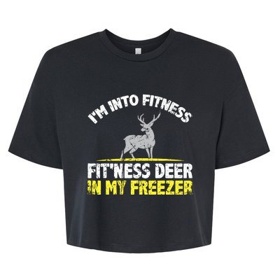 IM Into Fitness Fitting This Deer In My Freezer Funny Bella+Canvas Jersey Crop Tee