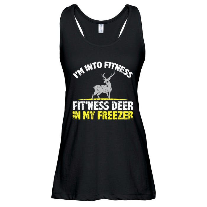 IM Into Fitness Fitting This Deer In My Freezer Funny Ladies Essential Flowy Tank