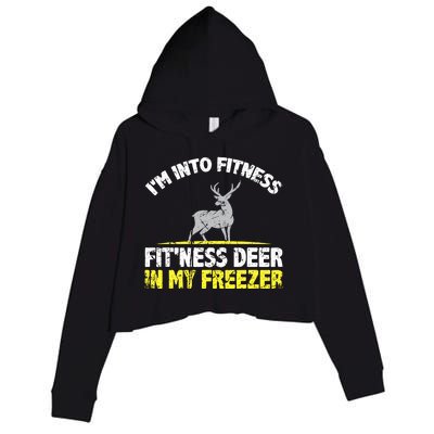 IM Into Fitness Fitting This Deer In My Freezer Funny Crop Fleece Hoodie