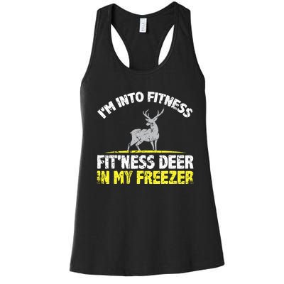 IM Into Fitness Fitting This Deer In My Freezer Funny Women's Racerback Tank