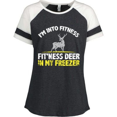 IM Into Fitness Fitting This Deer In My Freezer Funny Enza Ladies Jersey Colorblock Tee