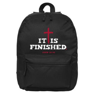 It Is Finished Inspirational Religious Christian 16 in Basic Backpack