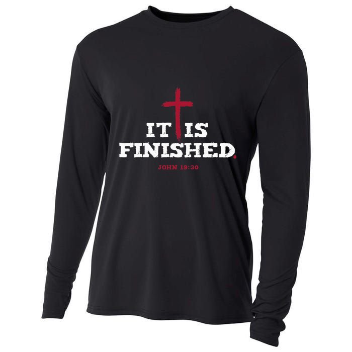It Is Finished Inspirational Religious Christian Cooling Performance Long Sleeve Crew