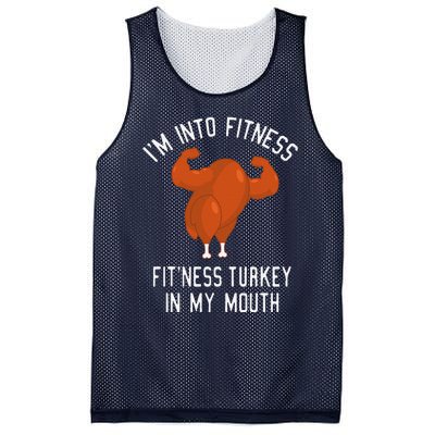 IM Into Fitness Turkey In My Mouth Funny Christmas Gift Mesh Reversible Basketball Jersey Tank