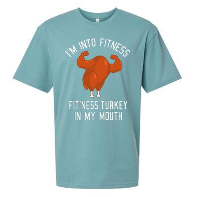 IM Into Fitness Turkey In My Mouth Funny Christmas Gift Sueded Cloud Jersey T-Shirt