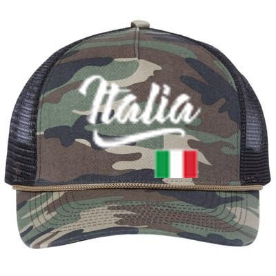 Italia Italian Flag Italy Italiano Family Heritage Men Women Retro Rope Trucker Hat Cap