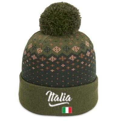 Italia Italian Flag Italy Italiano Family Heritage Men Women The Baniff Cuffed Pom Beanie