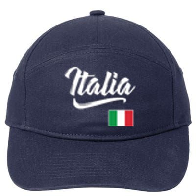 Italia Italian Flag Italy Italiano Family Heritage Men Women 7-Panel Snapback Hat