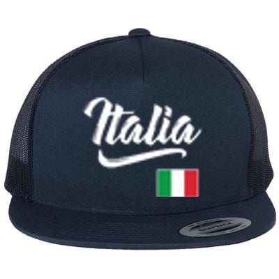 Italia Italian Flag Italy Italiano Family Heritage Men Women Flat Bill Trucker Hat