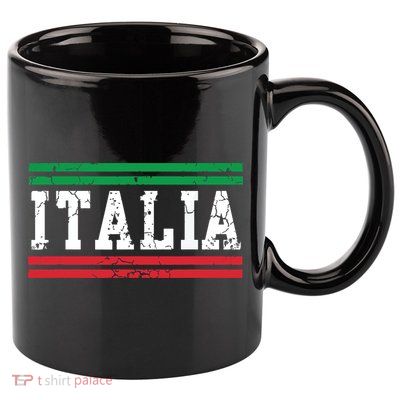 Italia Italian Flag Italy Vintage Distressed Men Women Kids 11oz C Handle Ceramic Mug