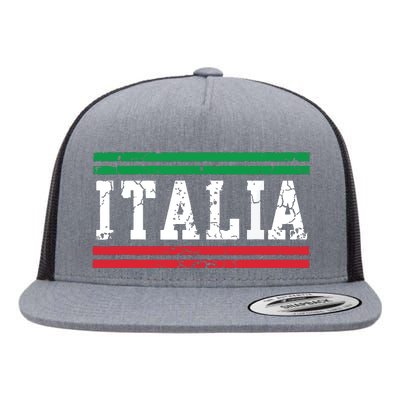 Italia Italian Flag Italy Vintage Distressed Men Women Kids Flat Bill Trucker Hat