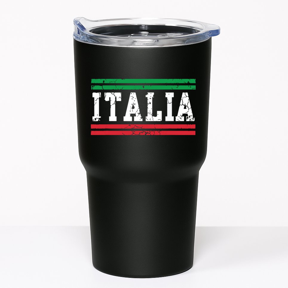 Italia Italian Flag Italy Vintage Distressed Men Women Kids Tumbler