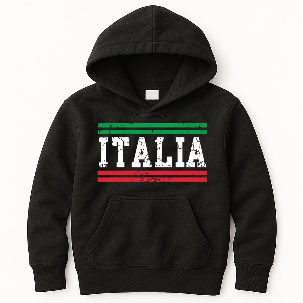 Italia Italian Flag Italy Vintage Distressed Men Women Kids Kids Hoodie