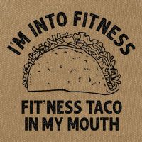 Im Into Fitness Taco In My Mouth Funny Taco Cotton Canvas Backpack