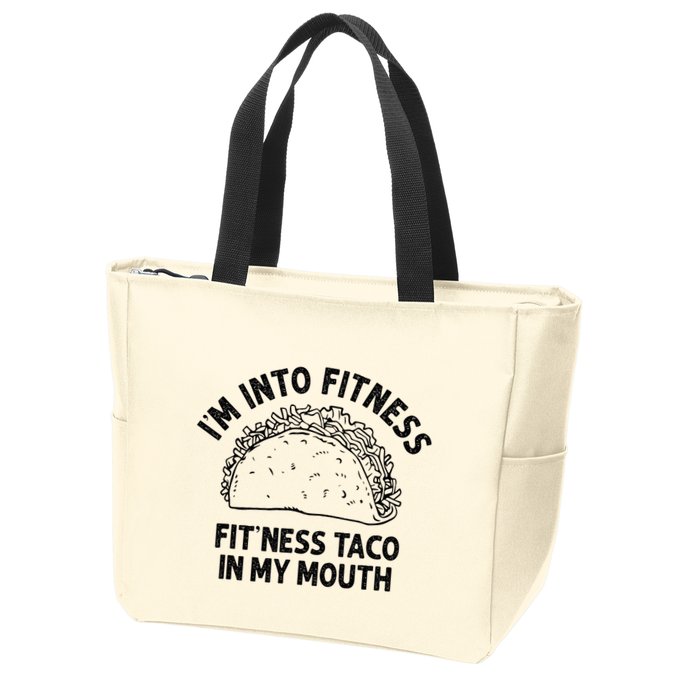 Im Into Fitness Taco In My Mouth Funny Taco Zip Tote Bag